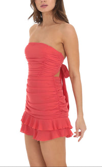Orbella Crepe Ruched Mini Dress