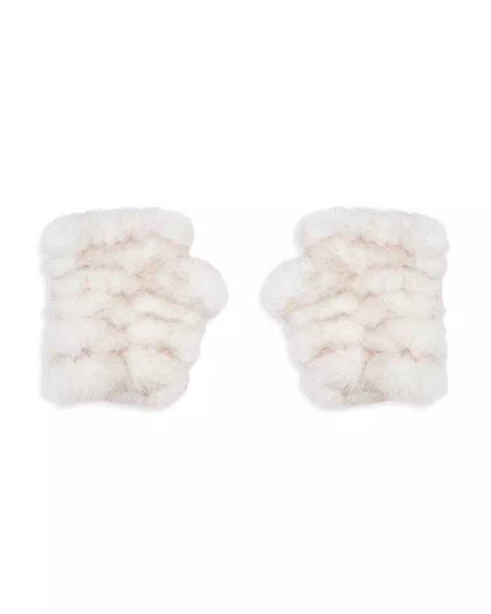 Jocelyn Mandy Faux Fur Mittens in Ivory Multi