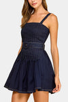 Kinsley Belted Pintuck Mini Dress