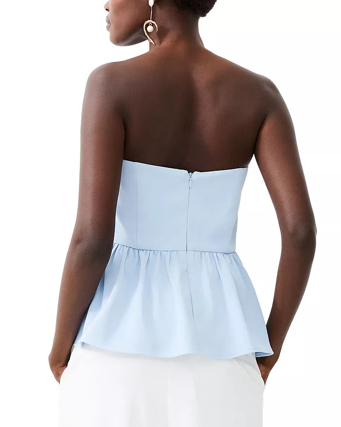 French Connection Harry Suiting Strapless Peplum Top