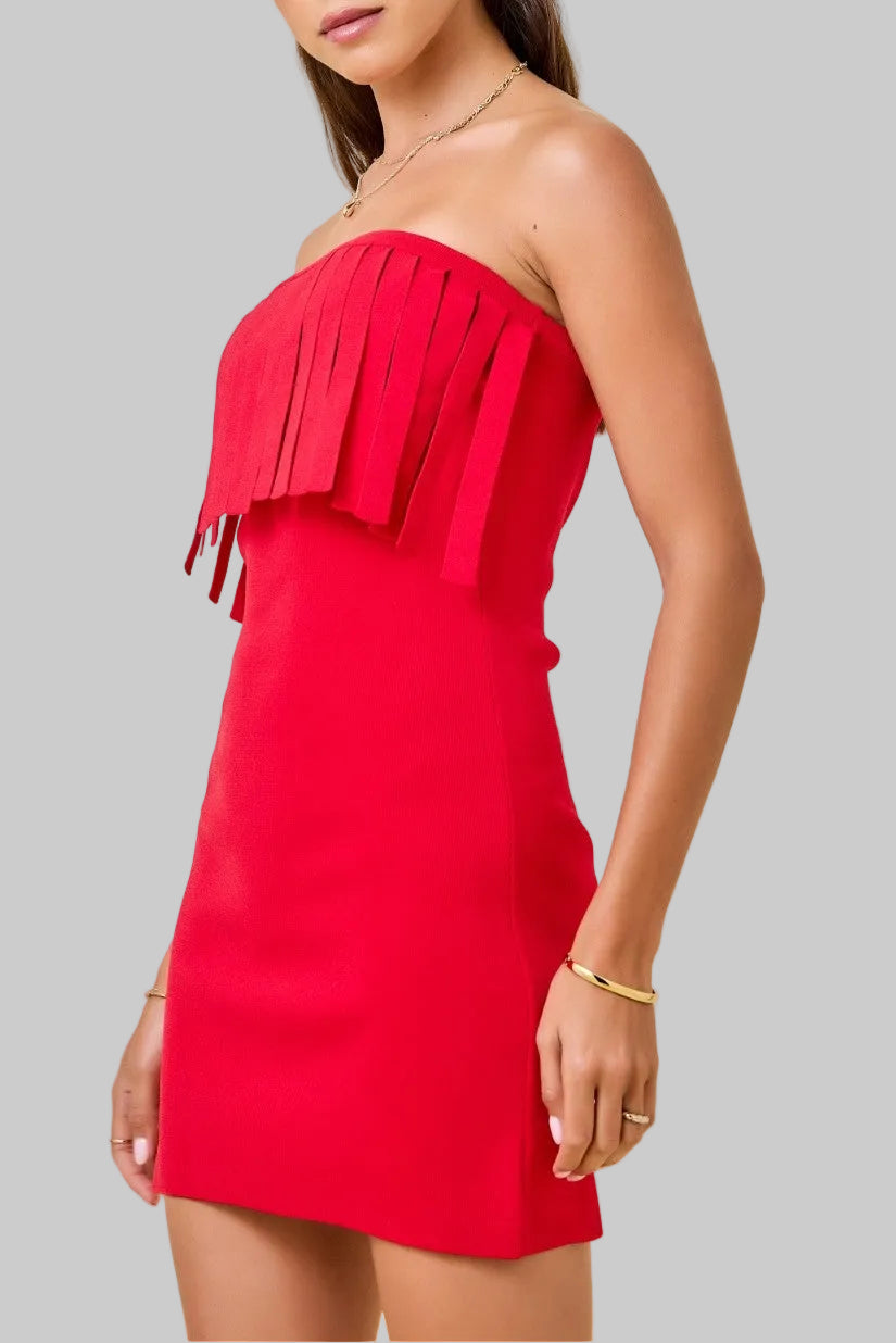 Molly Knit Mini Dress W/ French Overlay
