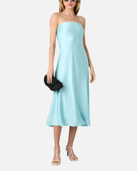 French Connection Oona Satin Strapless Midi Dress