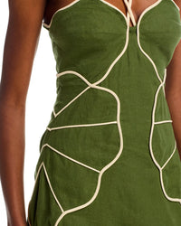FARM Rio Green Wavy Mini Dress