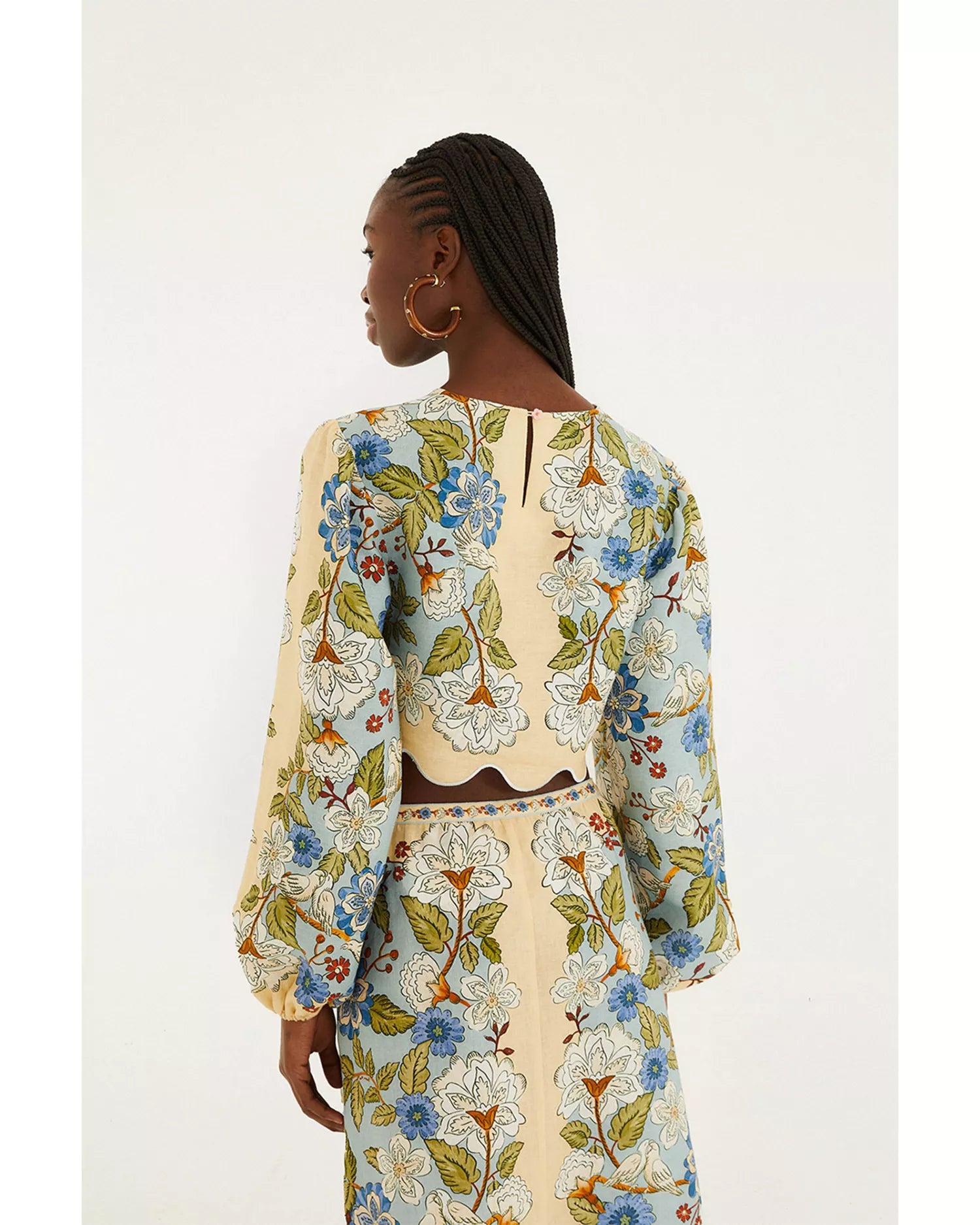 FARM Rio Garden Scarf Long Sleeve Blouse