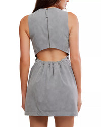 Free People Atlas Suede Mini Dress in Wild Dove