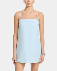 French Connection Azra Twill Foldover Strappy Dress in Light Dream Blue