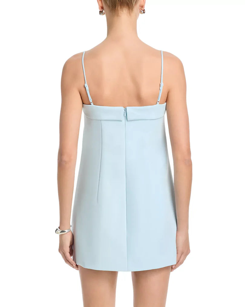 French Connection Azra Twill Foldover Strappy Dress in Light Dream Blue