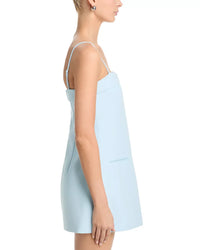 French Connection Azra Twill Foldover Strappy Dress in Light Dream Blue