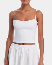 French Connection Cotton Sateen Cami in Summer White