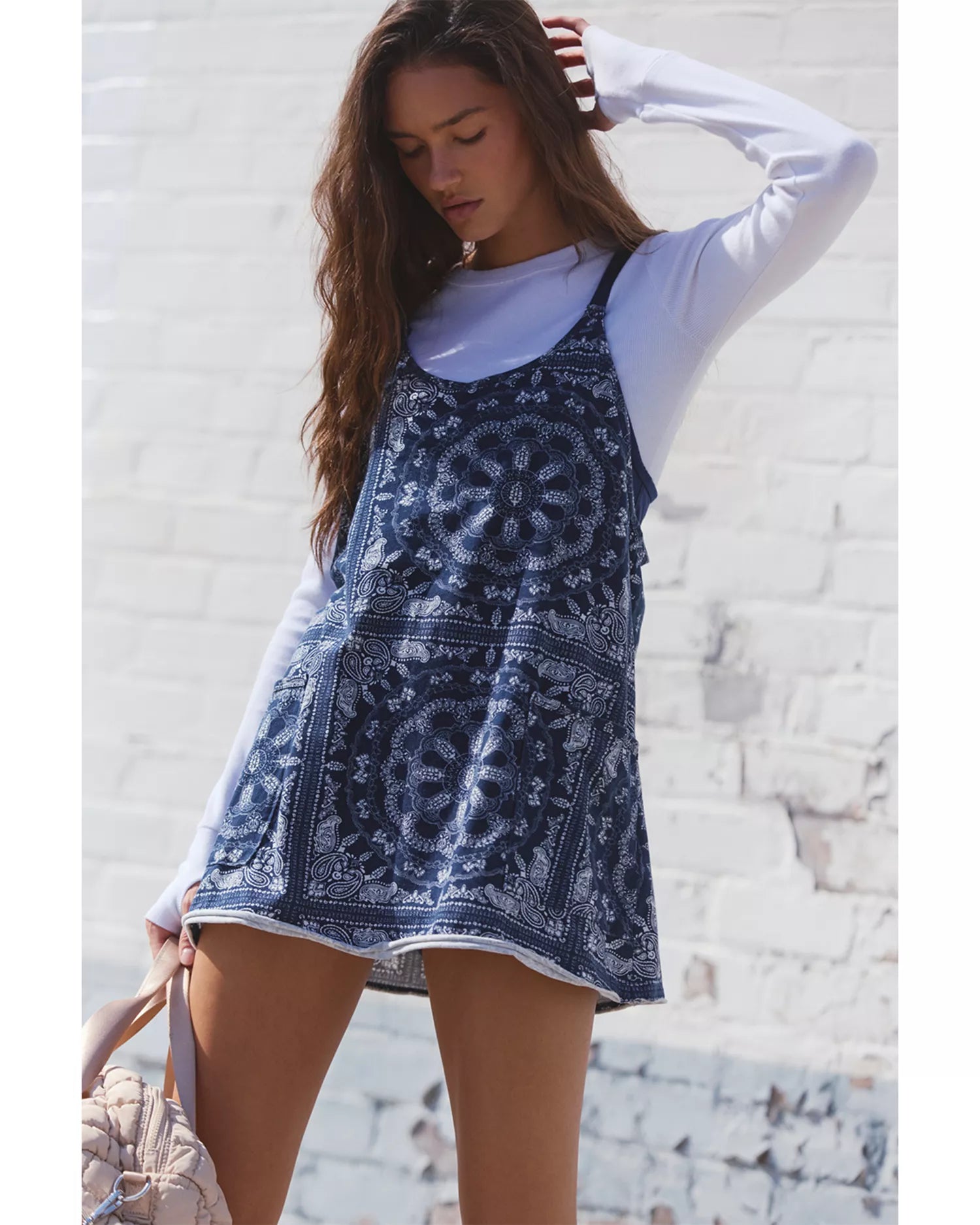 FP Movement Hot Shot Mini Dress in Bandana Navy Combo