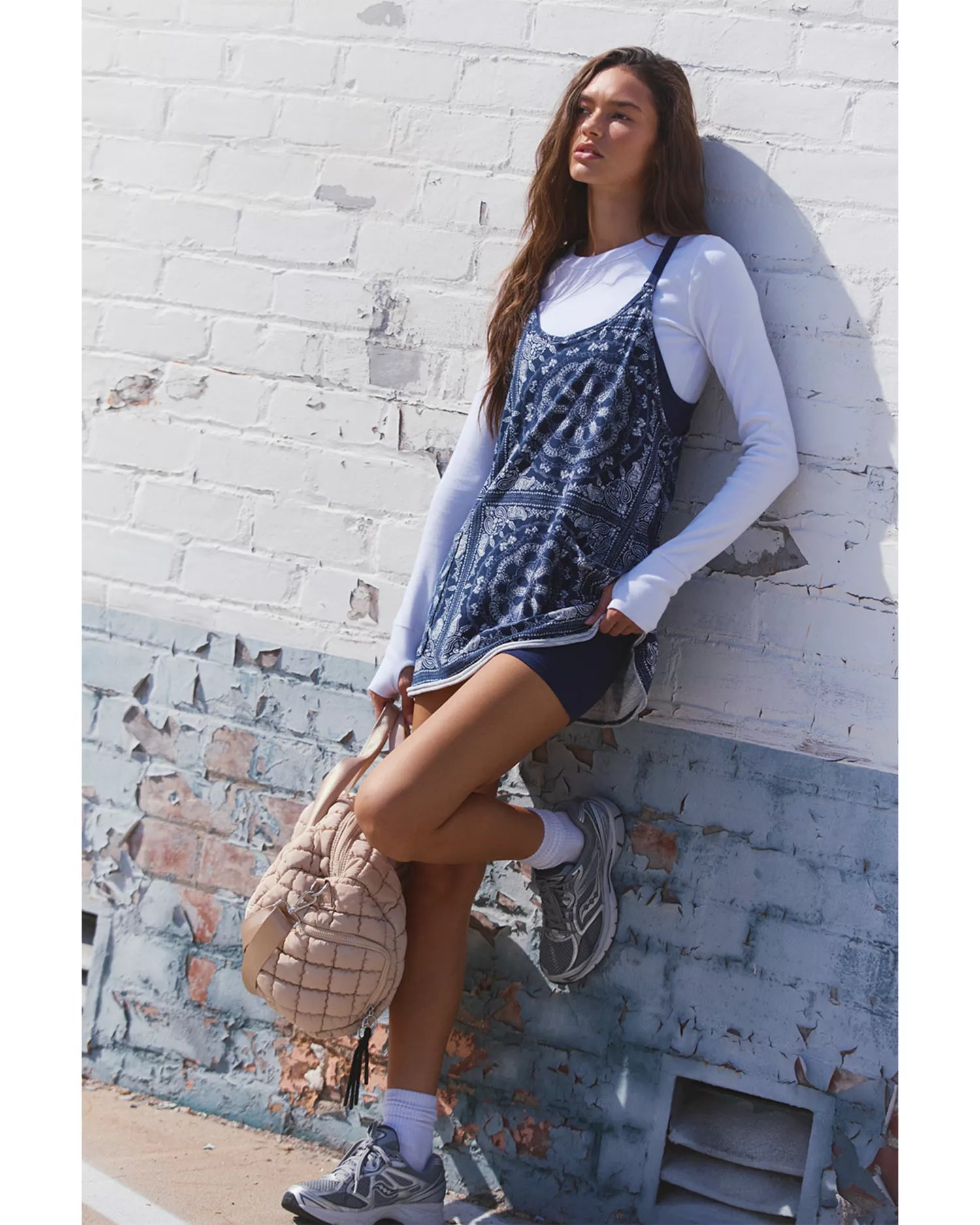 FP Movement Hot Shot Mini Dress in Bandana Navy Combo