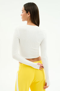 SPLITS59 Louise Rib Long Sleeve Crop