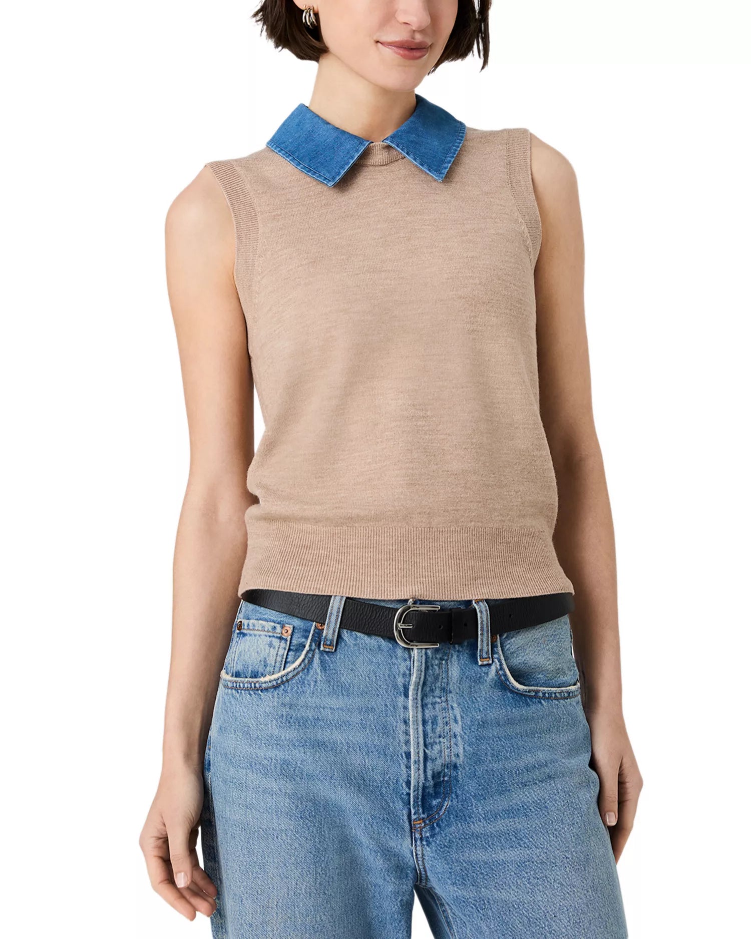 French Connection Babysoft collared knit vest