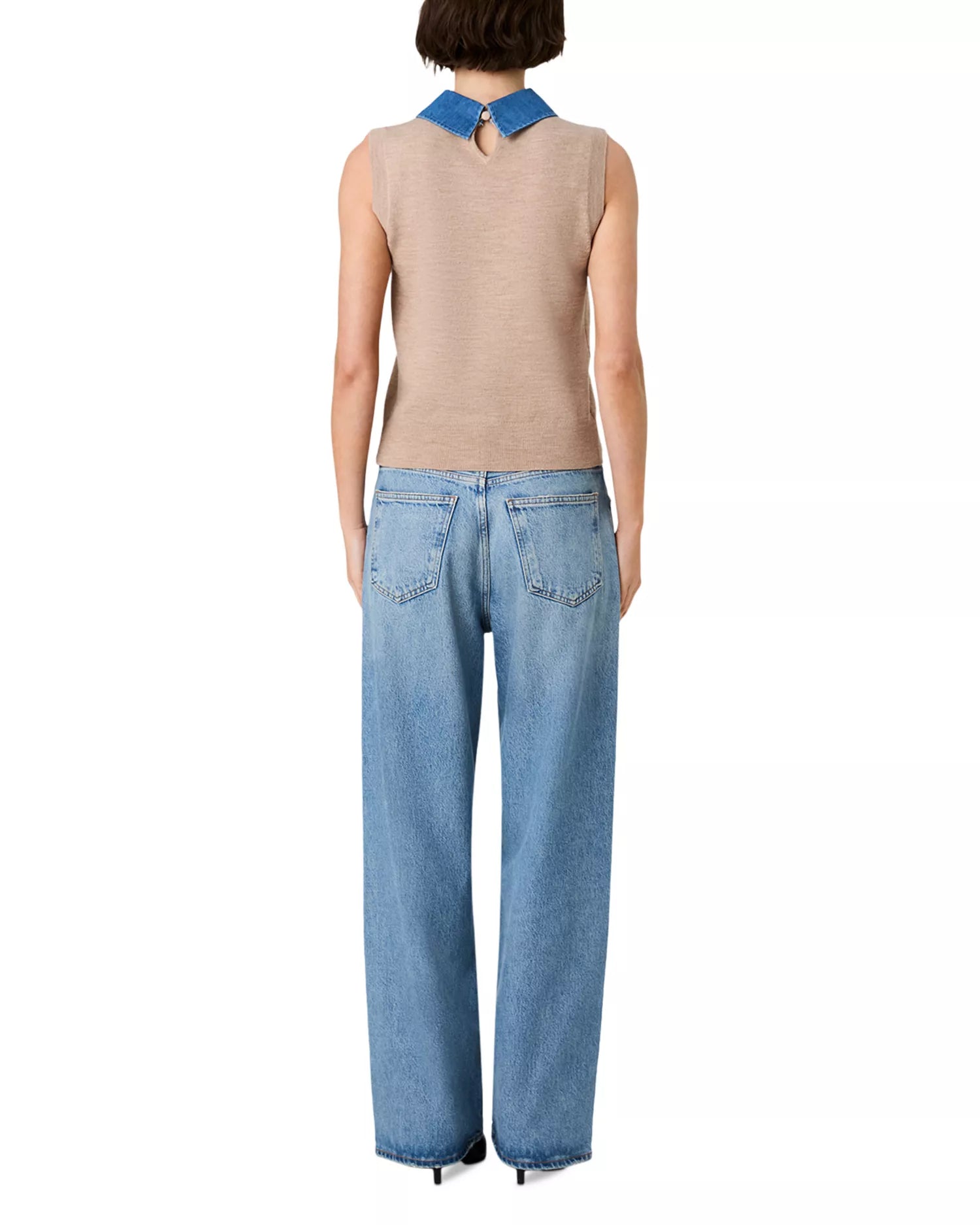 French Connection Babysoft collared knit vest
