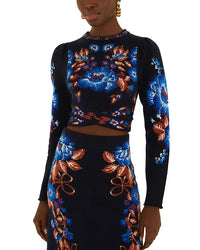 FARM Rio Bow Garden Knit Top & Midi Skirt Set