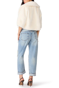 Steve Madden Hestia Crop Coat in Cream
