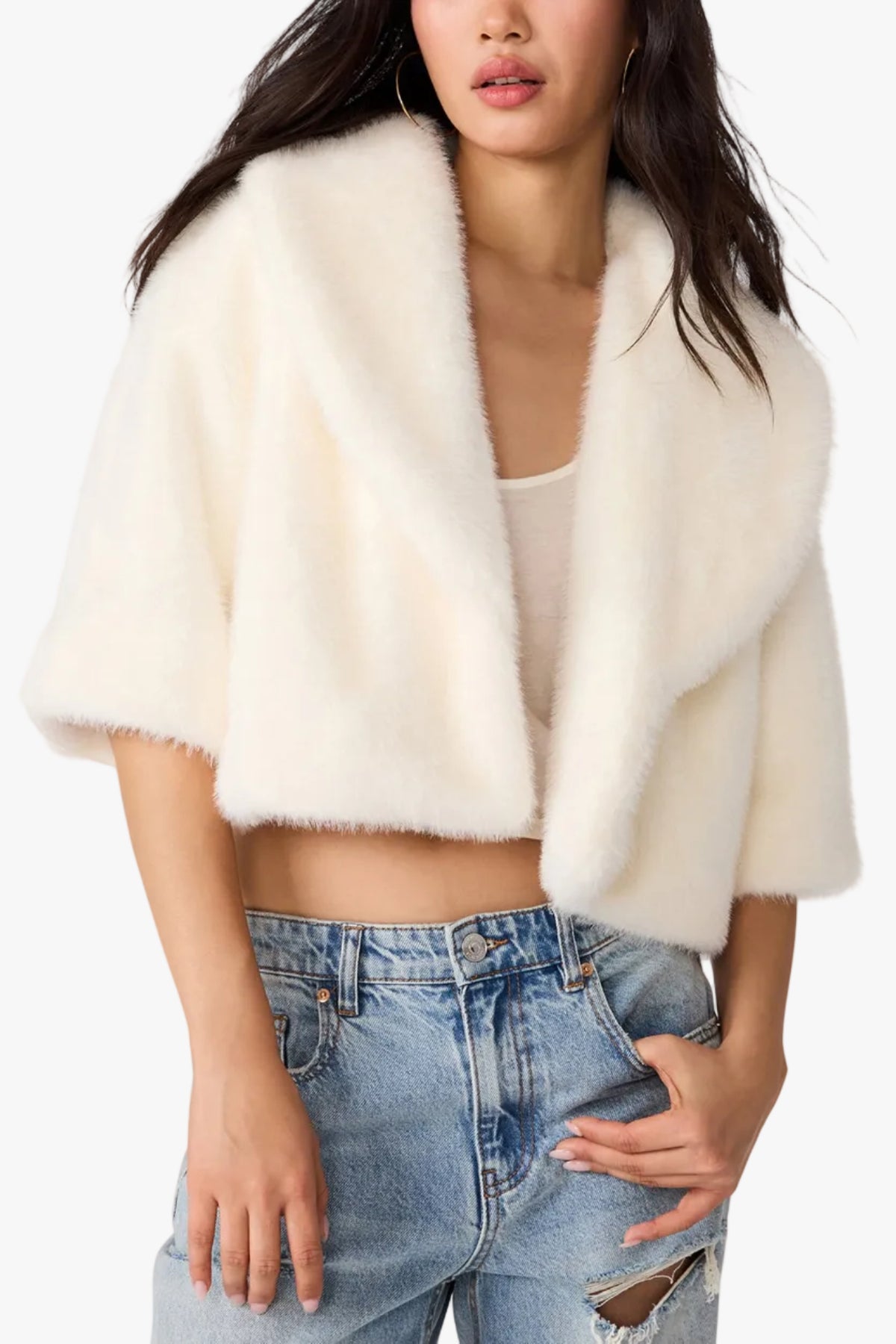 Steve Madden Hestia Crop Coat in Cream