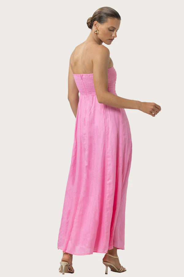 LUSANA Talia Linen Maxi Dress