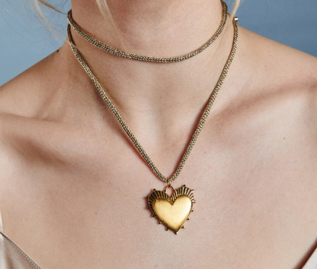 HART Gold Lurex Cord with Heart of Gold Charm