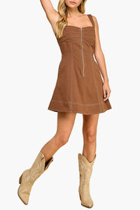 Camille Zip Front Mini Dress
