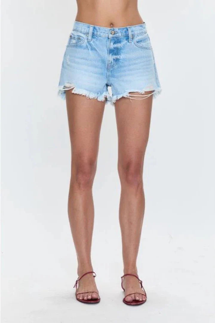 Pistola Gigi Low Rise Shorts in Leisure Distressed
