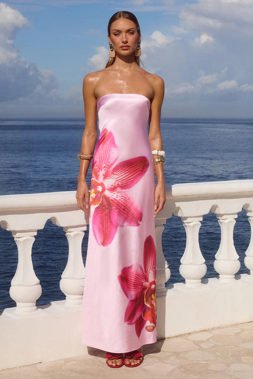 Runaway The Label Celeste Maxi Dress in Orchid Pink
