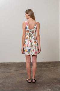 Moon River Tropical Print Sleeveless Mini Dress