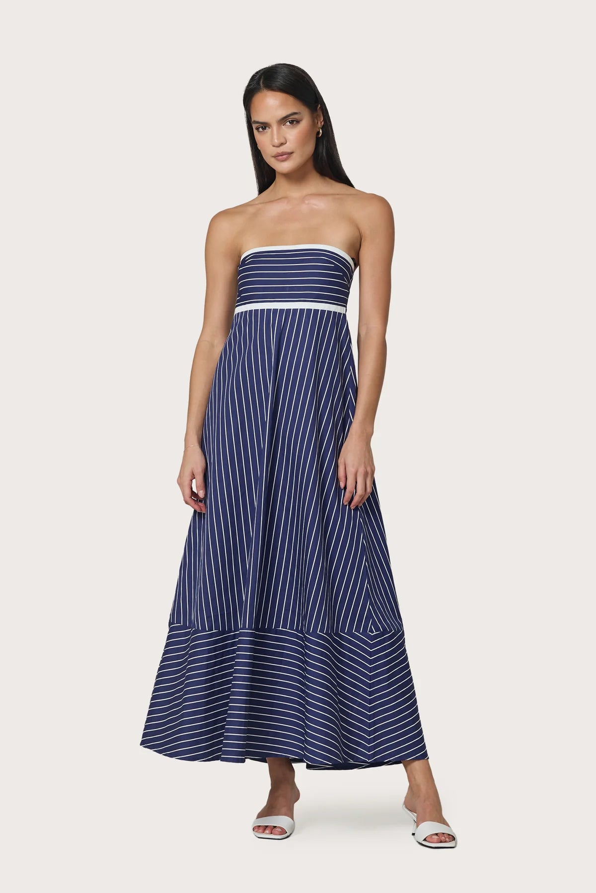 LUSANA Timothy Poplin Maxi Dress