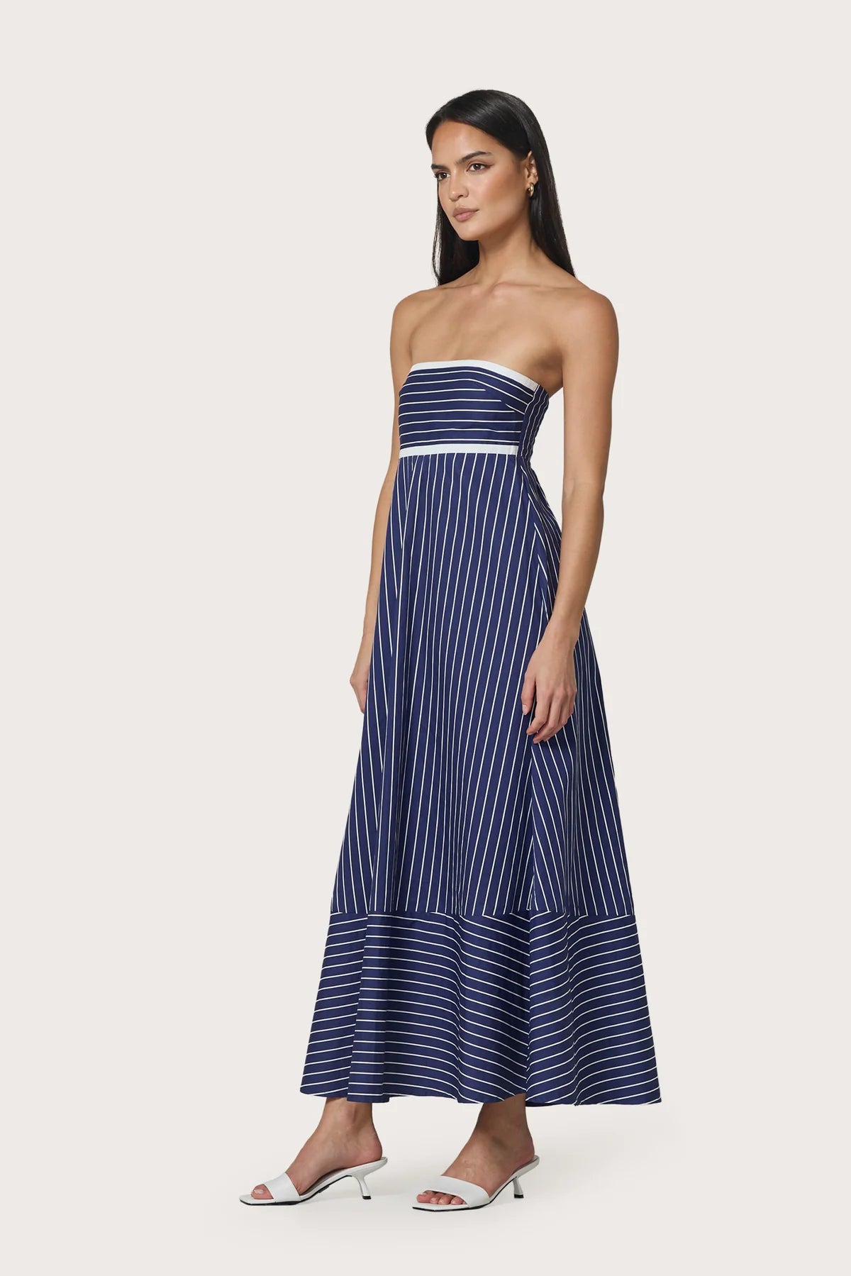 LUSANA Timothy Poplin Maxi Dress