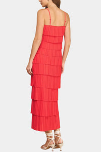 Dawn Pleated Layered Midi Dress