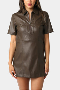 Locklyn Vegan Leather Mini Dress