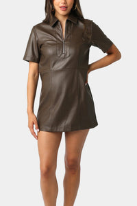 Locklyn Vegan Leather Mini Dress