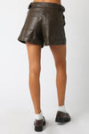 Tessa Faux Leather Shorts in Coffee Bean
