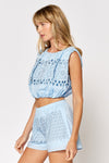 Carrie Sleeveless Eyelet Top