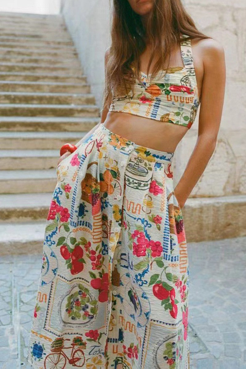 Remi Floral Crop Top & Skirt Set