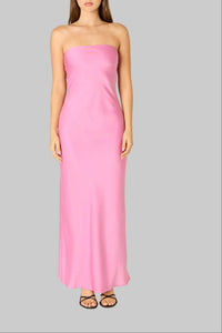 Berkley Strapless Maxi Dress In Pink