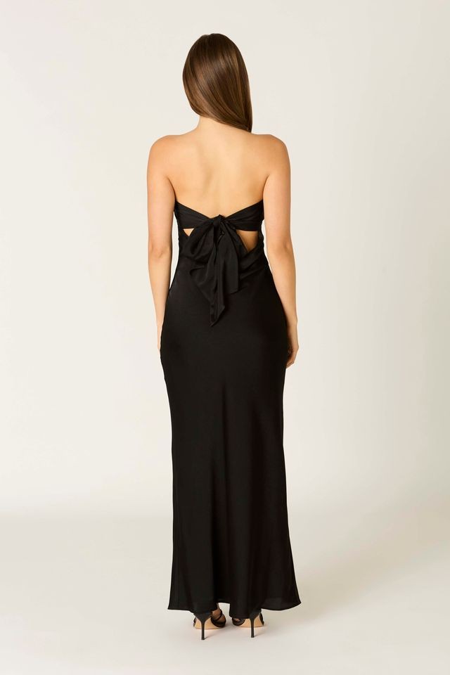 Berkley Strapless Maxi Dress in Black