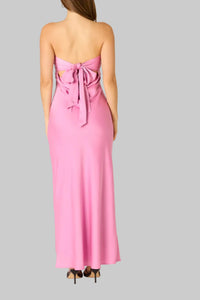 Berkley Strapless Maxi Dress In Pink