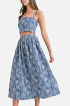 Marina Floral Printed Top & Midi Skirt Set