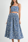 Marina Floral Printed Top & Midi Skirt Set