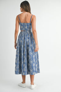 Marina Floral Printed Top & Midi Skirt Set