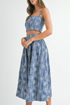Marina Floral Printed Top & Midi Skirt Set