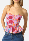 Laura Strapless Peplum Top