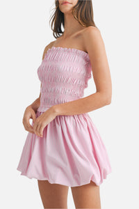 Turner Shirred Stripe Balloon Mini Dress
