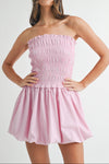 Turner Shirred Stripe Balloon Mini Dress