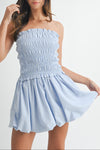 Turner Shirred Stripe Balloon Mini Dress