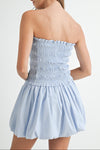 Turner Shirred Stripe Balloon Mini Dress
