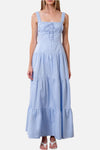 Moon River Corset Button Down Maxi Dress