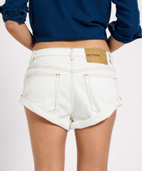 One Teaspoon Bandits Low Waist Denim Shorts in White Beauty