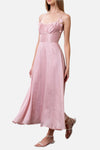 Moon River Ruched Corset Midi Dress